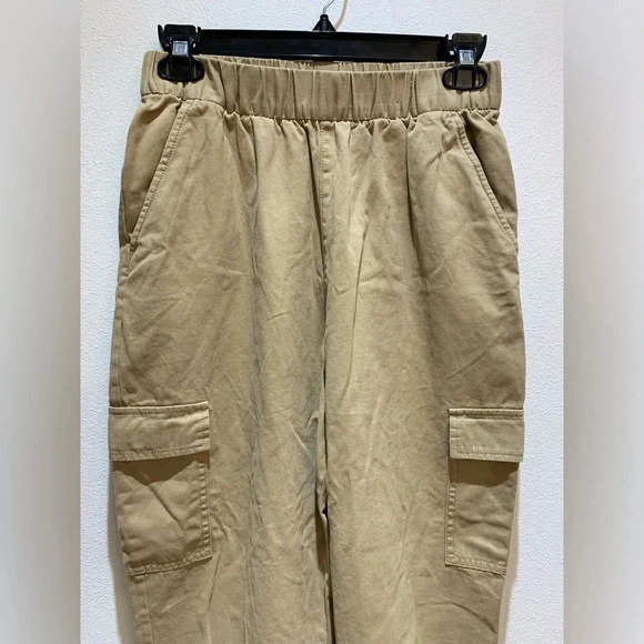 H&M Divided Women's Fitted Cargo Utility Pants Brown Pockets Size 4 - Picture 3 of 10